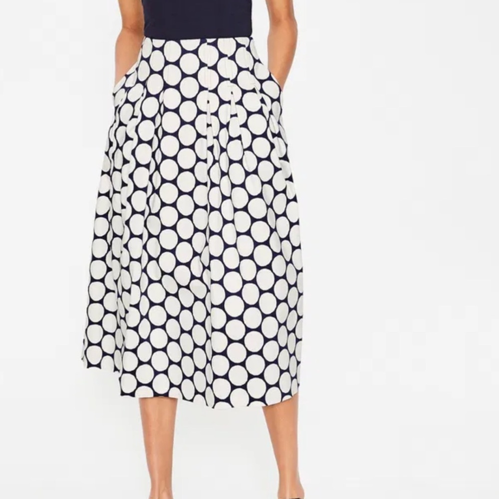 Boden Theodora Dot Midi Skirt - Navy and White - NWT - Picture 2 of 3